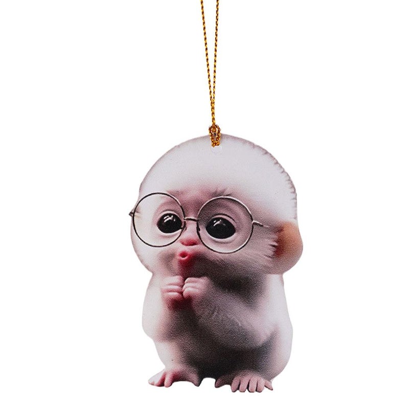 New cross-border creative cute cartoon acrylic flat car decorative pendant